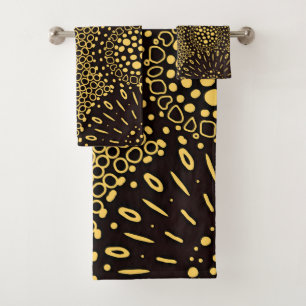 Juego de toallas florales de color Black Gold de m