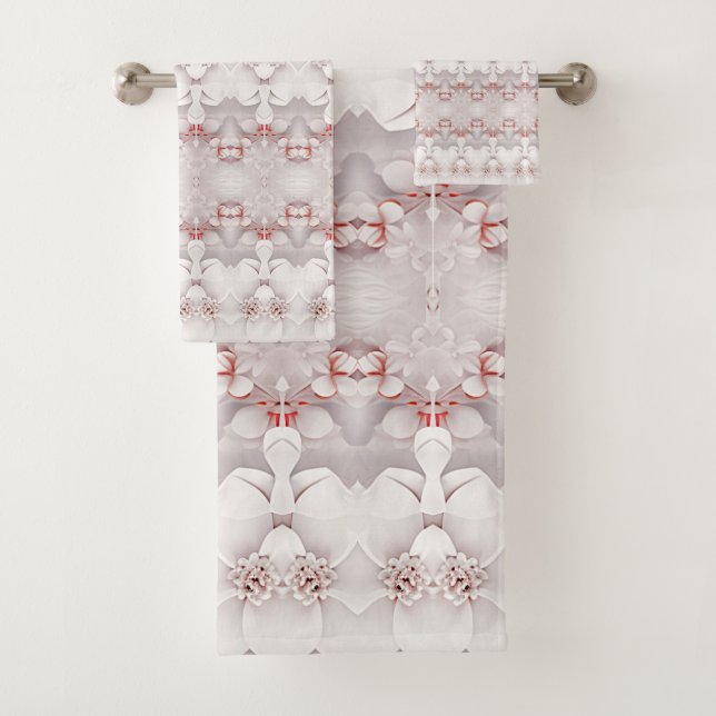 Juego de toallas florales rosas Rubor de marfil (In situ)