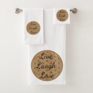 Juego de toallas "Live, Laugh, Love"