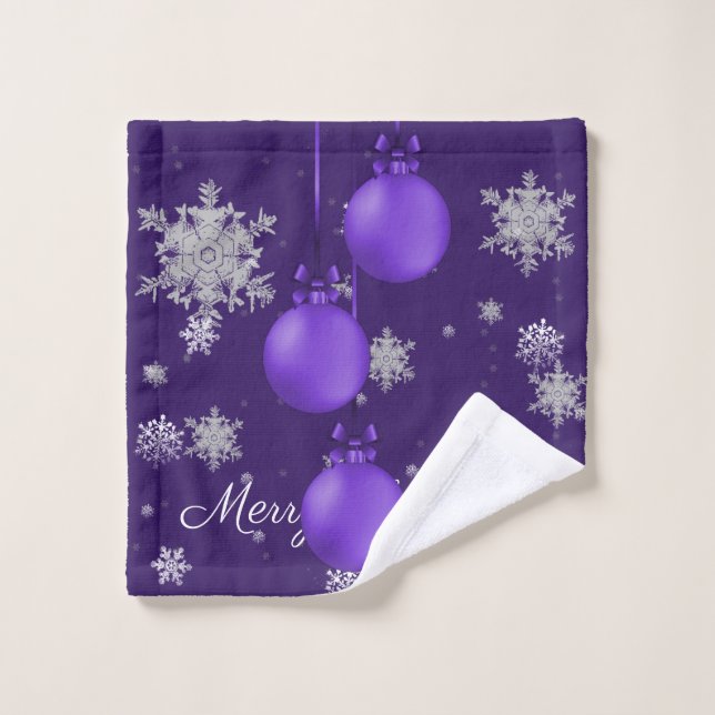 Juego de toallas morado de adornos de Navidad (Toallita)