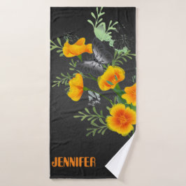 Juego de toallas negras para personalizados con ca