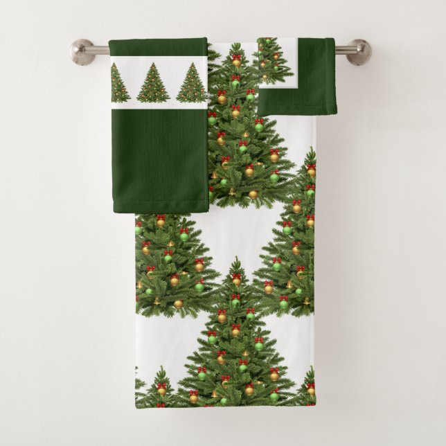 Juego de toallas para árbol de Navidad verde y bla (In situ)