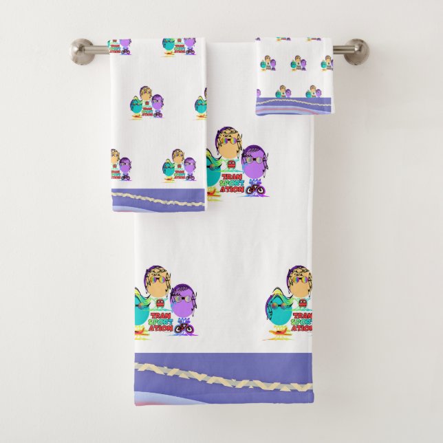 Juego de toallas para niños con caricatura de tran (In situ)