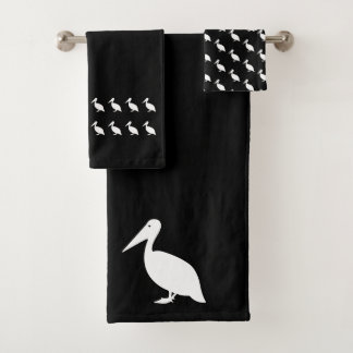 Juego de toallas Pelican Bath Black and white