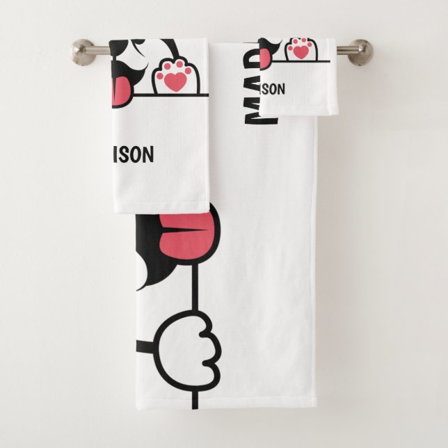 Juego de toallas personalizadas Cute Siberian Husk (In situ)