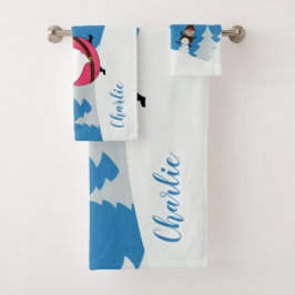 Juego de toallas personalizadas de Santa & Reindee