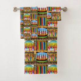 Juego de toallas tribales africanas