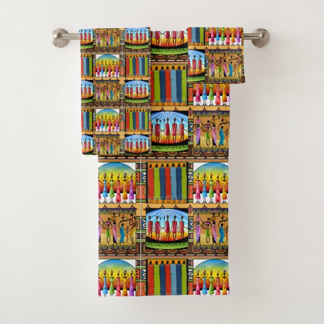 Juego de toallas tribales africanas (In situ)