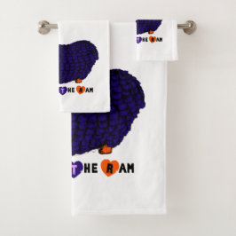 Juego de toallas Zodiac Año Chino Funny Purple Ram