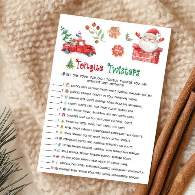 Juego de trabalenguas de Navidad de Santa (Christmas Party Games)