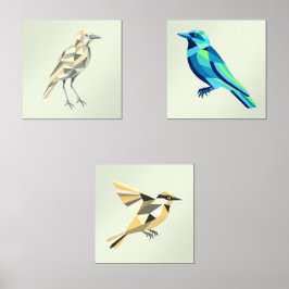 Juego de tres impresiones geométricas de arte de l