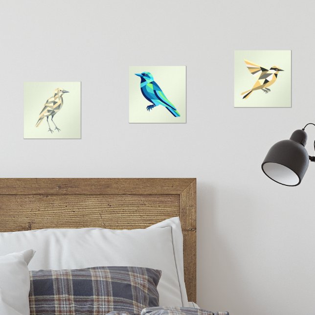 Juego de tres impresiones geométricas de arte de l (Dormitorio)