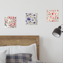 Juego de tres Modas elegantes de impresiones flora