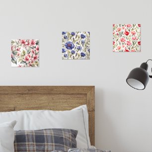 Juego de tres Modas elegantes de impresiones flora