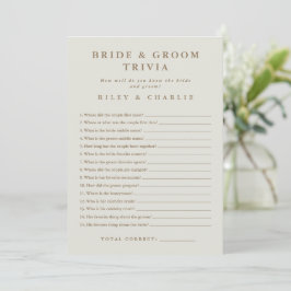 Juego de Trivia Simple para Ducha de Novia de Boda