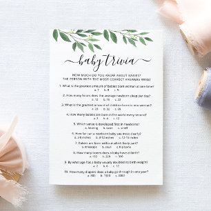 Juego de trivialidades para bebés con tarjeta de B