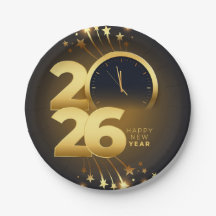 Juego de vajilla para Año Nuevo 2026 de plato de p