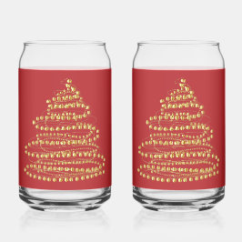 Juego de vaso de vidrio con forma de lata de árbol