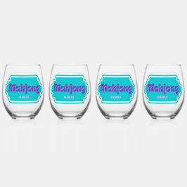 Juego de vasos de vino sin tallo para Mamas de Mah
