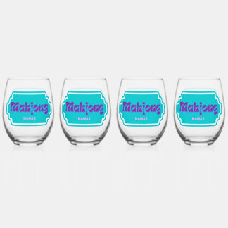 Juego de vasos de vino sin tallo para Mamas de Mah