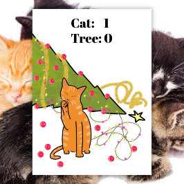 Juego de video de árbol de navidad de gato diverti