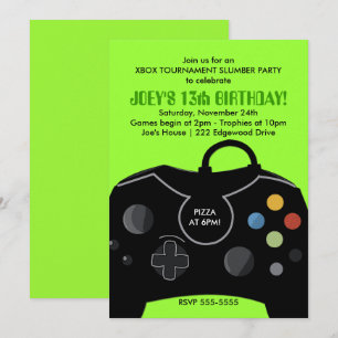 Juego de video Invitación a niños de cumpleaños Ne