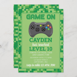 Juego de vídeo Nivel de juego arriba Invitación de