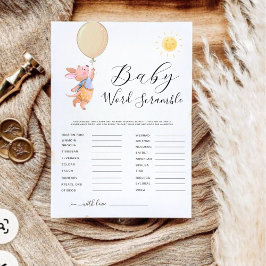 Juego de Word Scramble de Baby Shower canguro mini