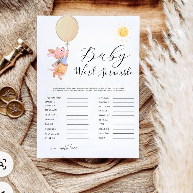 Juego de Word Scramble de Baby Shower canguro mini (Subido por el creador)