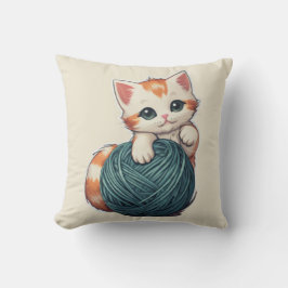 Juego de yarn - Cojín decorativo gatito