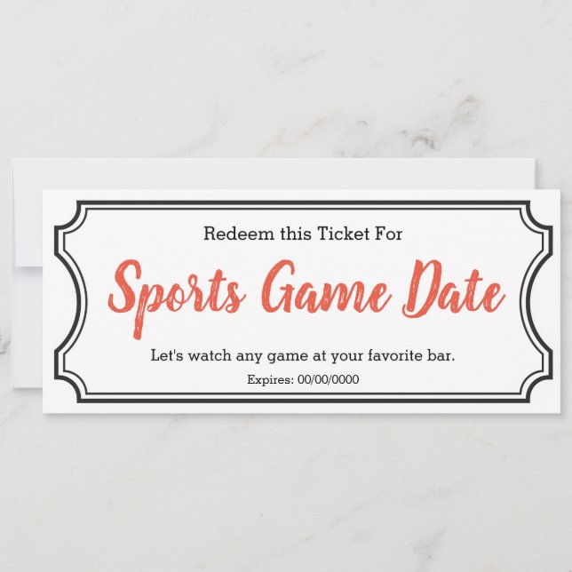 Juego deportivo Date IOU Ticket (Anverso)