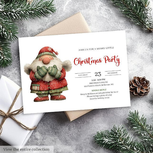 Juego divertido de Papá Noel Editable Tarjeta digi (Funny Santa Claus Playful Editable Digital Party Invite

)