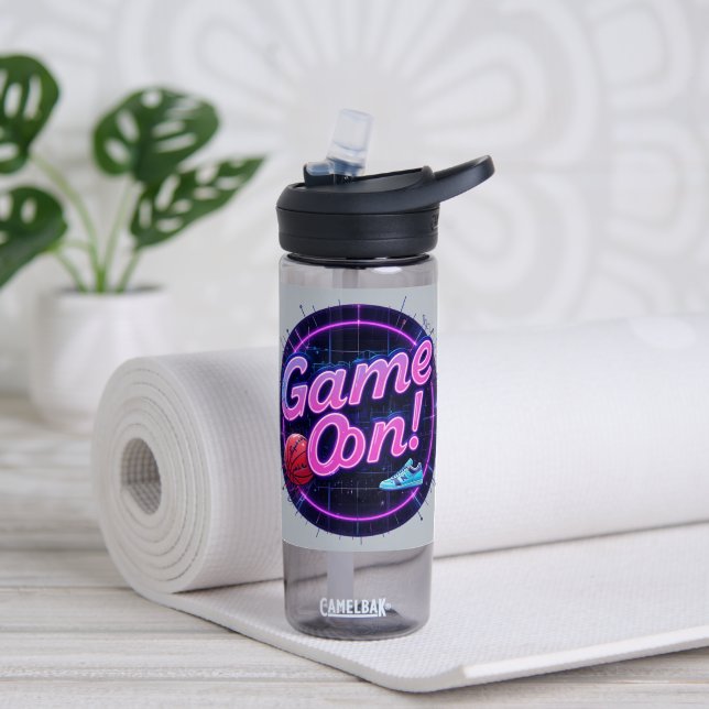 Juego En Botella De Agua Deportiva | Retro Neon Ba (Yoga (girado))