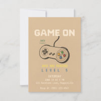 Juego En Boys Retro Gaming Birthday Invitación