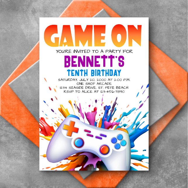 Juego En Colorida Invitación De Cumpleaños (Subido por el creador)
