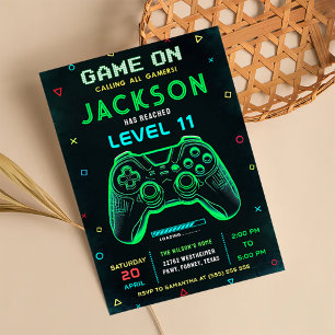 Juego En El Videojuego Neon Invitación A La Fiesta