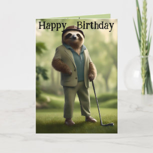 Juego en: Tarjeta de cumpleaños de Sloth Golf Play