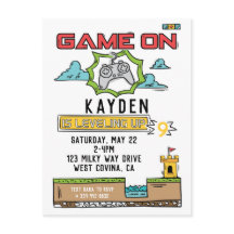 Juego En Videojuego Invitación A Postales De Cumpl