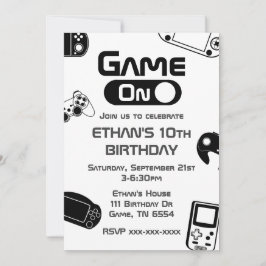 Juego En Videojuego Invitación de cumpleaños