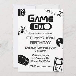 Juego En Videojuego Invitación de cumpleaños