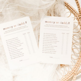 Juego moderno neutro de mamá o papá de Baby Shower