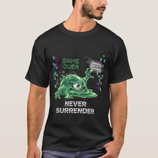 Juego Nunca Renunciar A La Camiseta De Juegos Retr (Anverso)