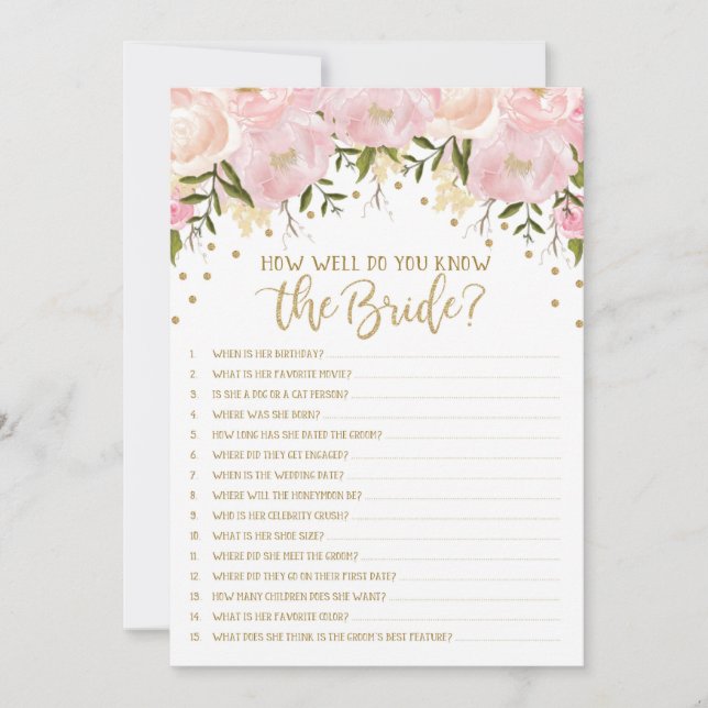 Juego para Despedida de Soltera: ¿Cuánto Conoces a (Anverso)