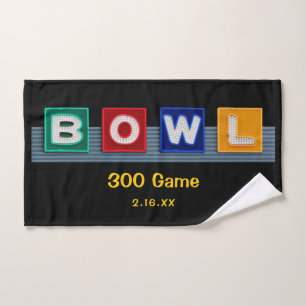 Juego Retro Neon Rótulo 300, toalla de boliche