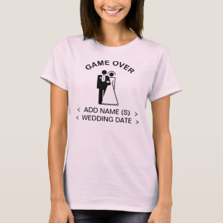 Juego sobre añadir nombres Boda Fecha Camiseta