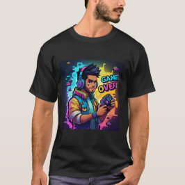 Juego sobre la camiseta de Neon Gamer Futurista Cy