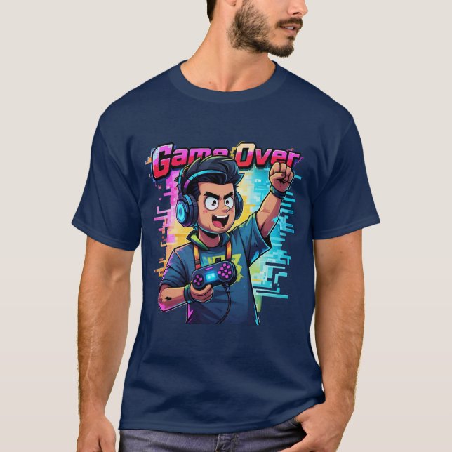 Juego sobre la camiseta de Neon Glitch T-Shirt Ret (Anverso)