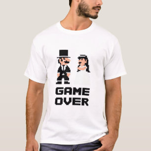 Juego sobre la camiseta retra del juego de la boda