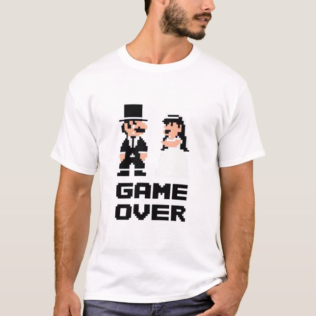 Juego sobre la camiseta retra del juego de la boda (Anverso)