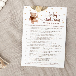 Juego Tradiciones de Bebé Tarjeta de Oso Baby Show